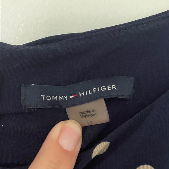 Tommy Hilfiger Navy and Cream Polka Dot Midi Dress - Picture 2 of 6